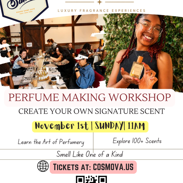 Bard & Baker: Board Game Café | Create Your Signature Scent: Perfume Making Workshop November 1st | SUN• 11AM EST