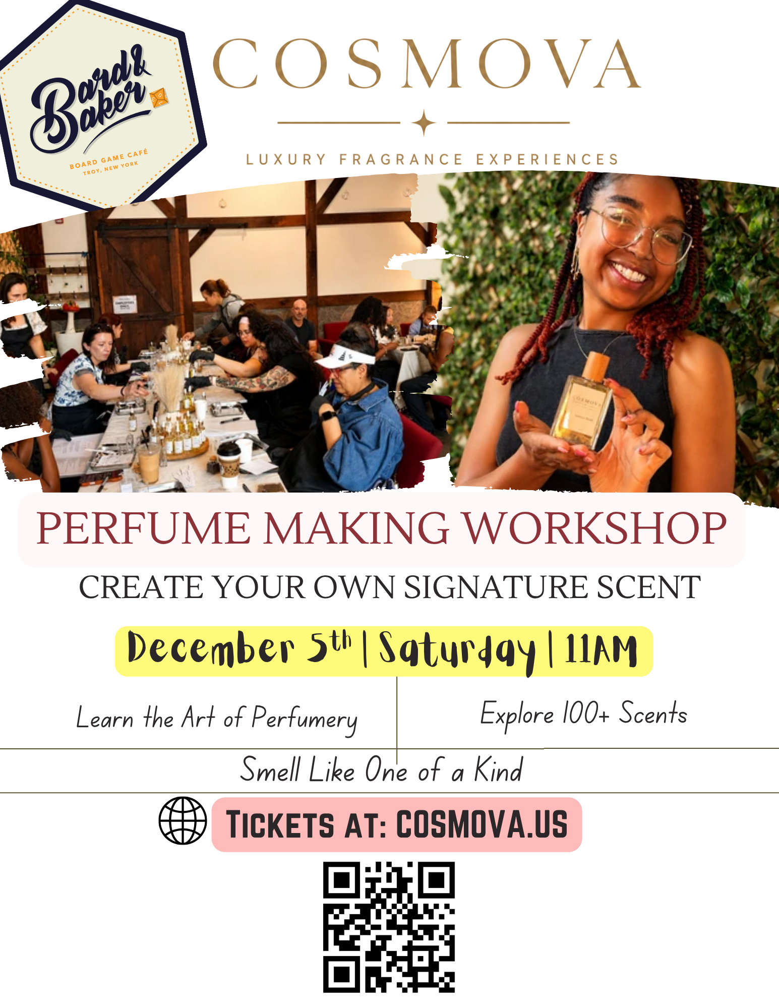 Bard & Baker: Board Game Café | Create Your Signature Scent: Perfume Making Workshop December 5th | SAT • 11AM EST