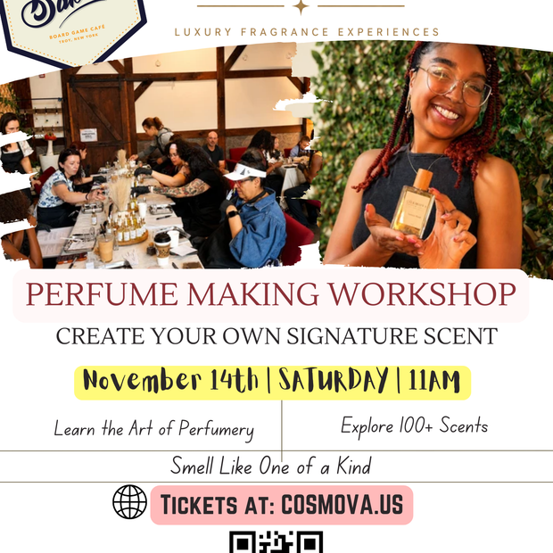 Bard & Baker: Board Game Café | Create Your Signature Scent: Perfume Making Workshop November 14 | SAT • 11AM EST
