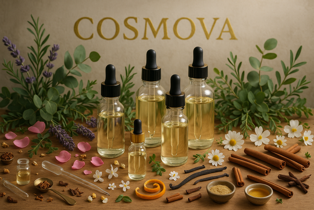 add some more ingredients and petals on the table and perfume making materials